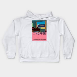 Edward Hopper - Western Motel - Minimalist Exhibition Art Poster Kids Hoodie